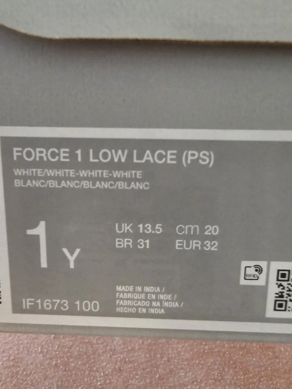 Nike Kids' All-White Force 1 Low Lace Sneakers